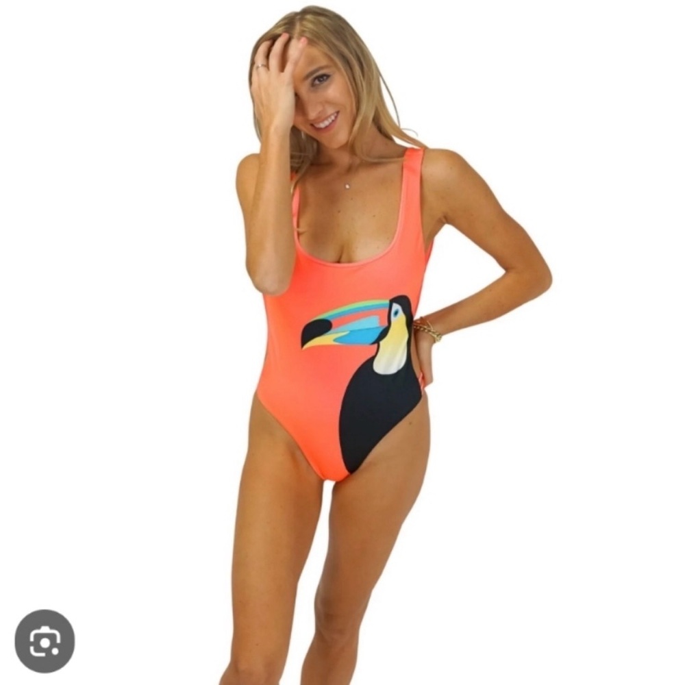 Kenny Flowers Coral Toucan One-Piece Swimsuit